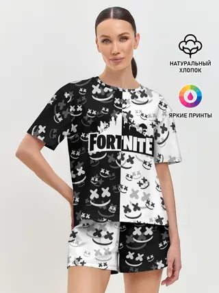 Женская пижама с шортами / FORTNITE | MARSHMELLO