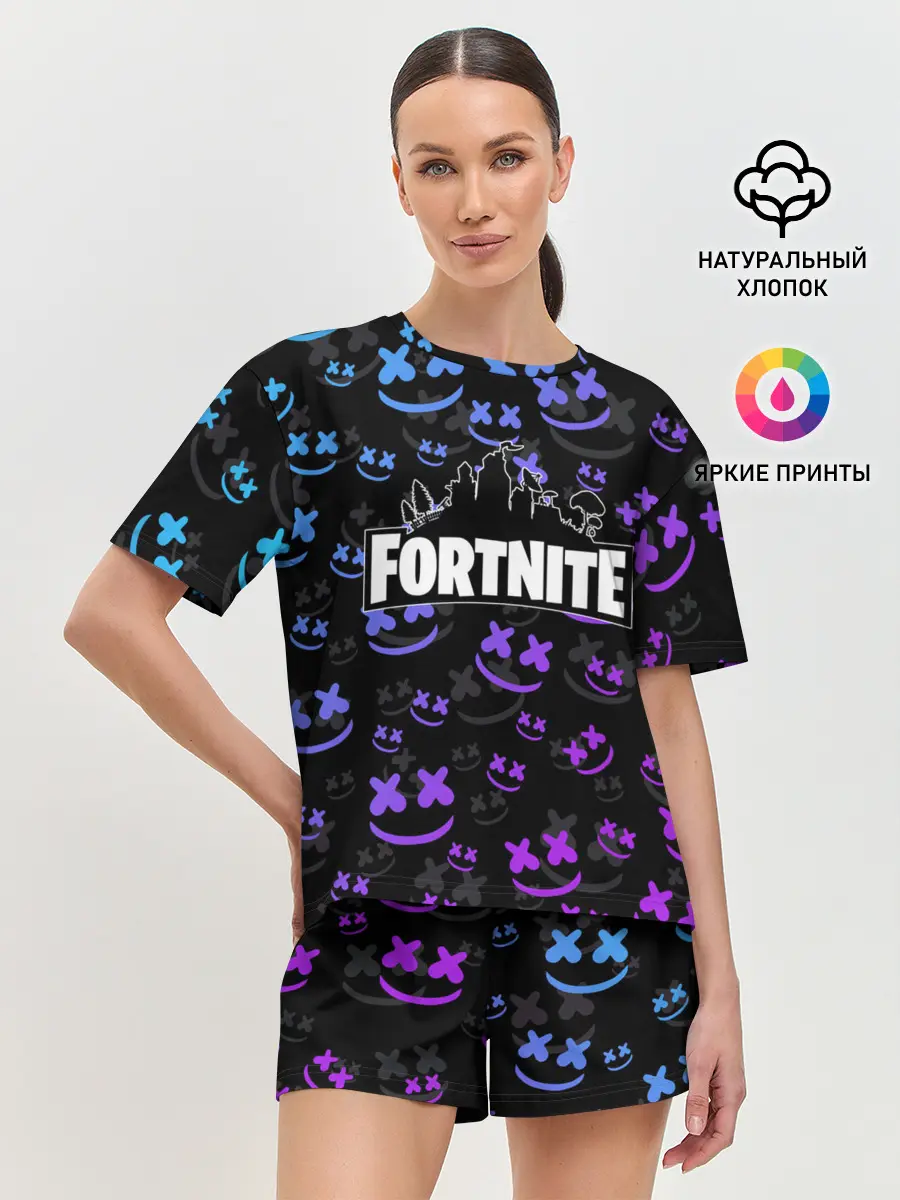 Женская пижама с шортами / FORTNITE | MARSHMELLO
