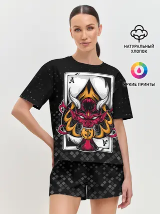 Женская пижама с шортами / Карточный дьявол