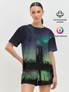 Женская пижама с шортами / Северное сияние