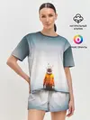 Женская пижама с шортами / КОСМОНАВТ В МОРЕ