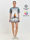 Женская пижама с шортами / КОСМОНАВТ В МОРЕ