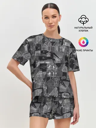 Женская пижама с шортами / дома