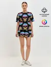 Женская пижама с шортами / Neon skull