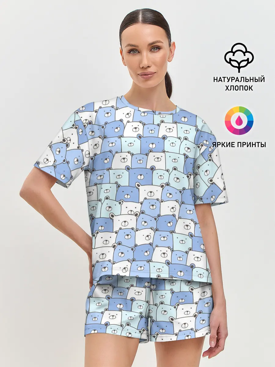 Женская пижама с шортами / МИШКИ