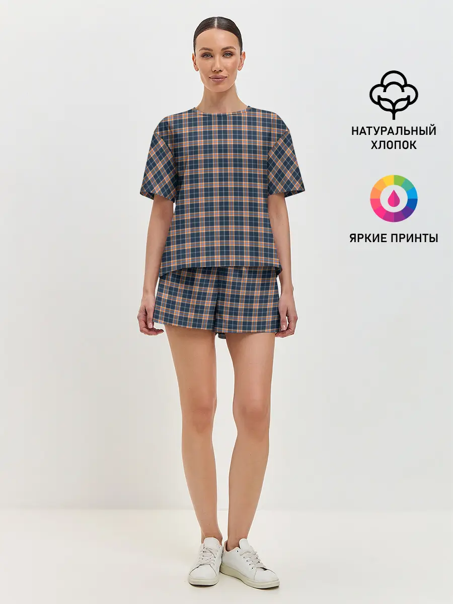 Женская пижама с шортами / Джентльмены