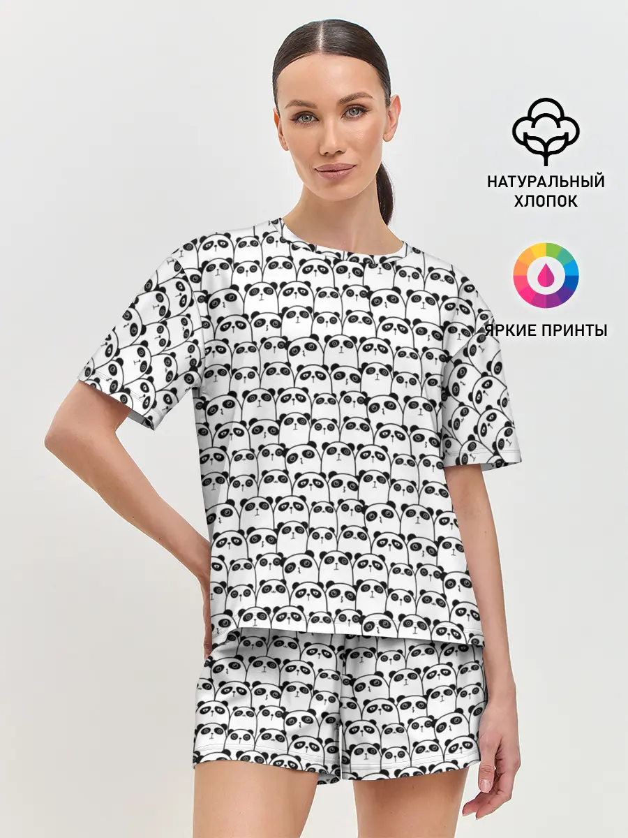 Женская пижама с шортами / ПАНДЫ