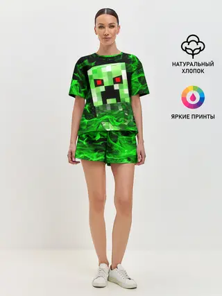 Женская пижама с шортами / MINECRAFT CREEPER