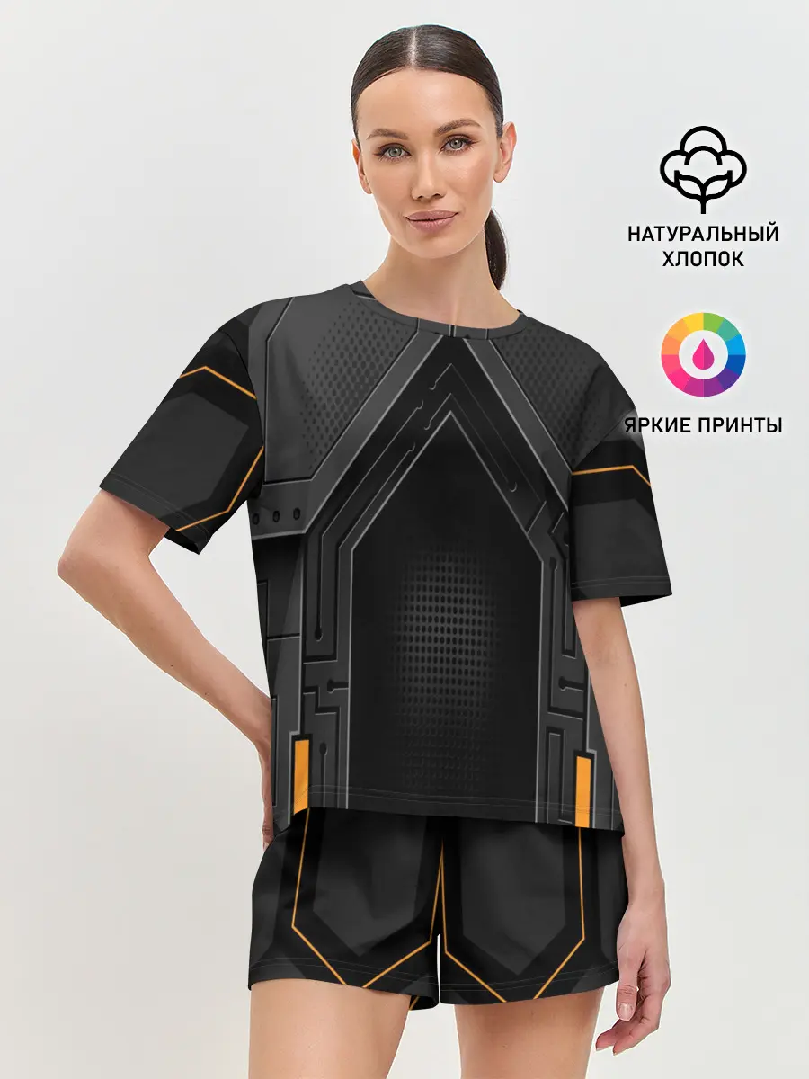 Женская пижама с шортами / Броня робота