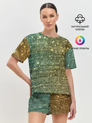 Женская пижама с шортами / Бирюзовый блеск