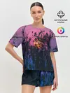 Женская пижама с шортами / Трава растения закатный свет