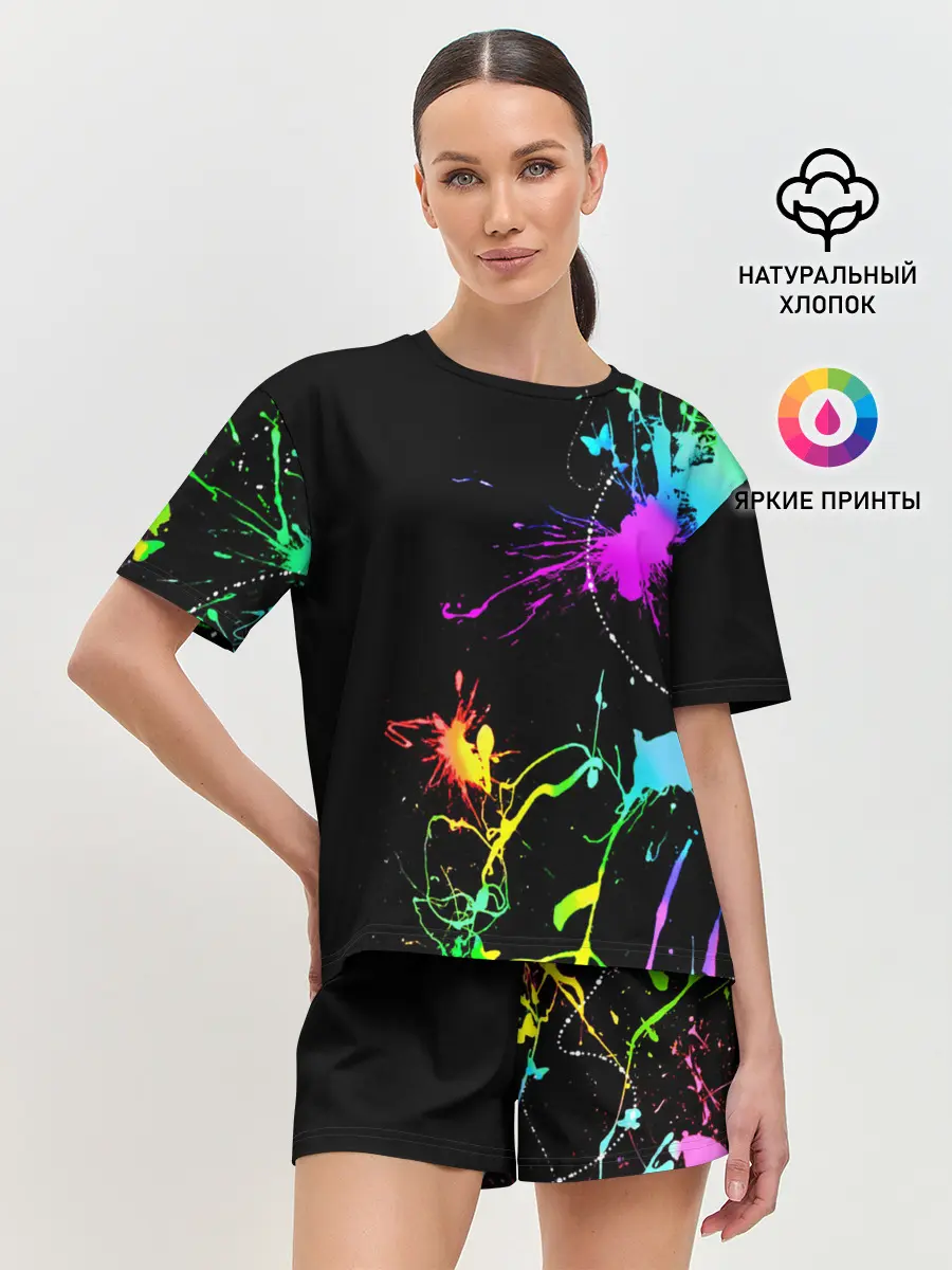 Женская пижама с шортами / НЕОНОВЫЕ КРАСКИ