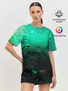 Женская пижама с шортами / Зеленые капли клетки