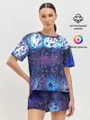 Женская пижама с шортами / Капли на стекле макро