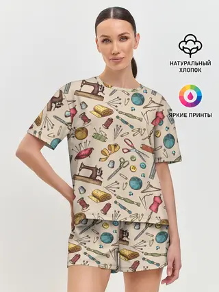 Женская пижама с шортами / предметы шитья