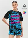 Женская пижама с шортами / Ора Муда синие черепа