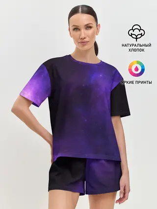 Женская пижама с шортами / Фиолетовая звезда