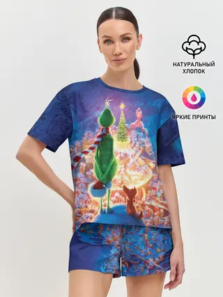 Женская пижама с шортами / Гринч похититель Рождества