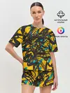 Женская пижама с шортами / Черные линии