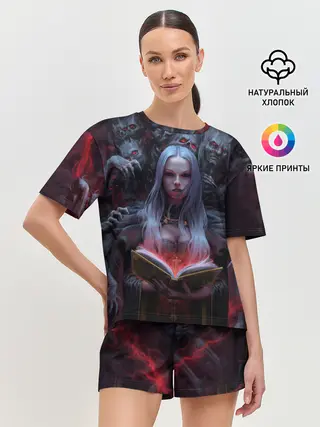 Женская пижама с шортами / Demonic book