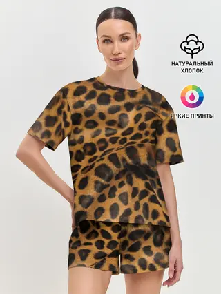 Женская пижама с шортами / Леопард