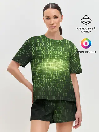 Женская пижама с шортами / Двоичный код