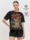 Женская пижама с шортами / Нападение гигантского котика