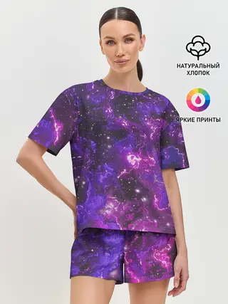 Женская пижама с шортами / Галактика