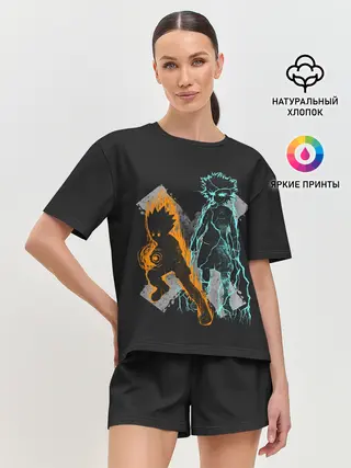 Женская пижама с шортами / Logo Hunter с персонажами