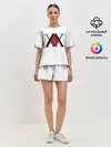 Женская пижама с шортами / XX посередине красное на белом