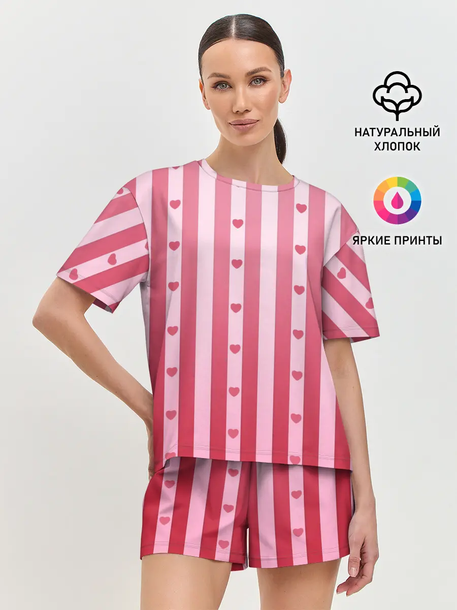 Женская пижама с шортами / Валентинова нежность