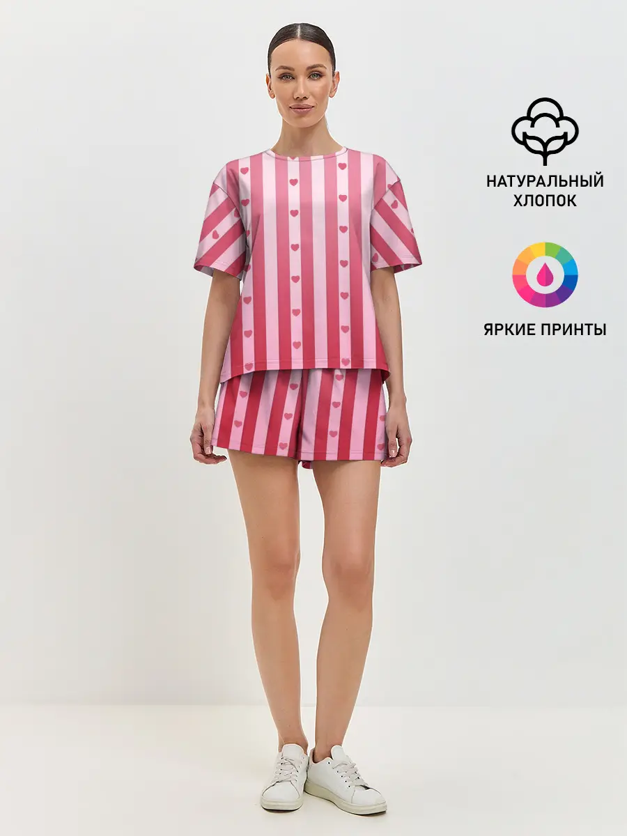 Женская пижама с шортами / Валентинова нежность