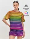 Женская пижама с шортами / Радужные линии