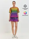 Женская пижама с шортами / Радужные линии
