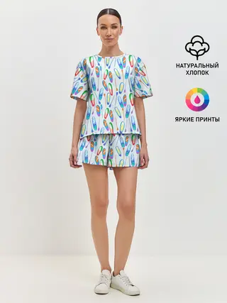 Женская пижама с шортами / доски для серфинга