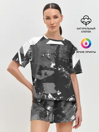 Женская пижама с шортами / Гранж-абстакция