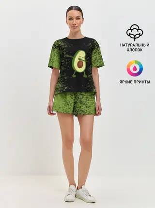 Женская пижама с шортами / Авокадо