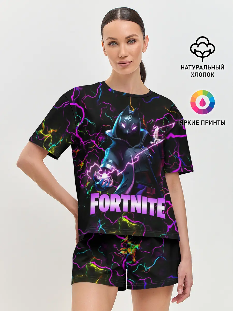 Женская пижама с шортами / Fortnite | Молнии