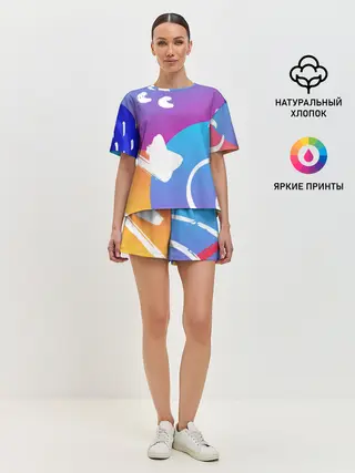 Женская пижама с шортами / Градация цвета