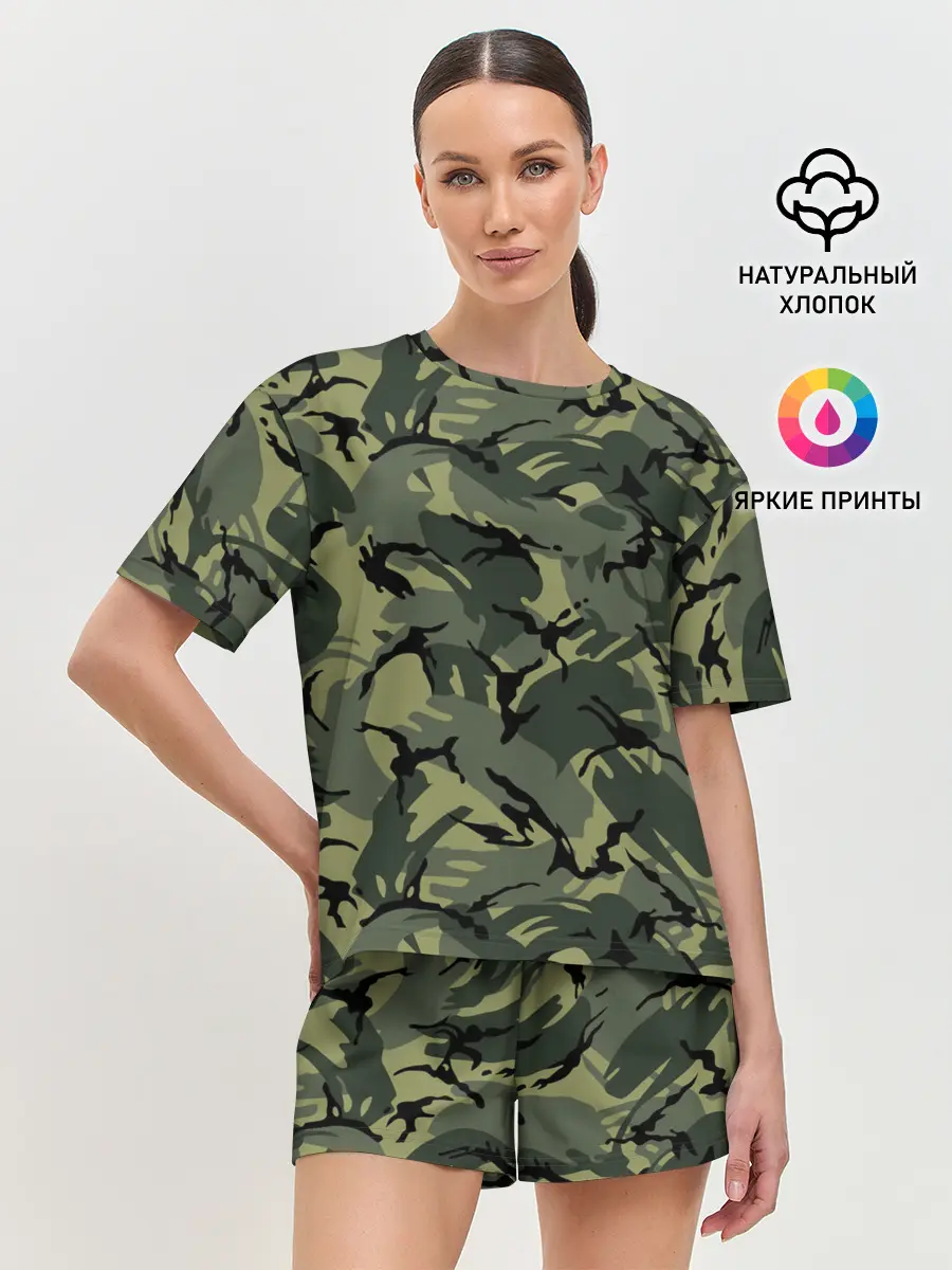 Женская пижама с шортами / Камуфляж