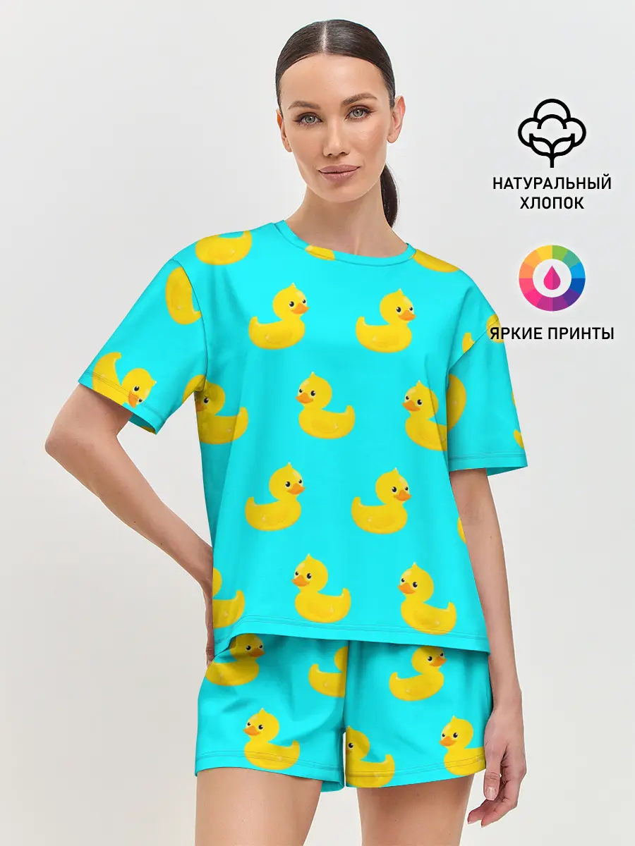 Женская пижама с шортами / Уточки