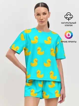 Женская пижама с шортами / Уточки