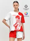 Женская пижама с шортами / Хамон красный