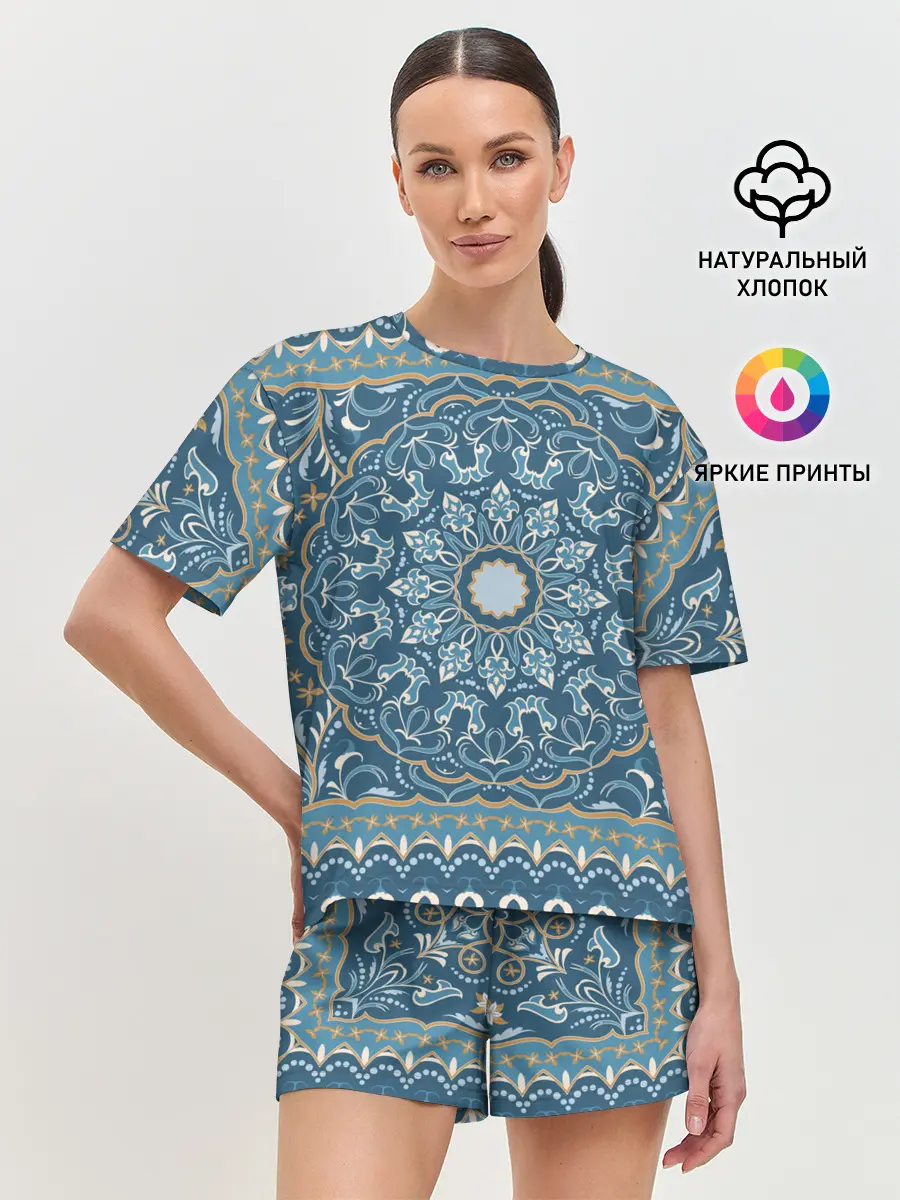 Женская пижама с шортами / Кружево