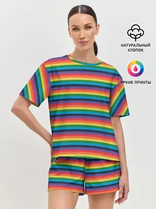 Женская пижама с шортами / Радужный флаг