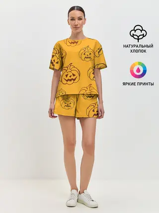 Женская пижама с шортами / Тыквы