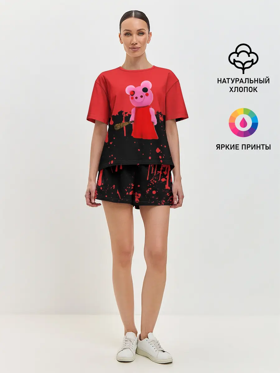 Женская пижама с шортами / ROBLOX PIGGY - СВИНКА ПИГГИ