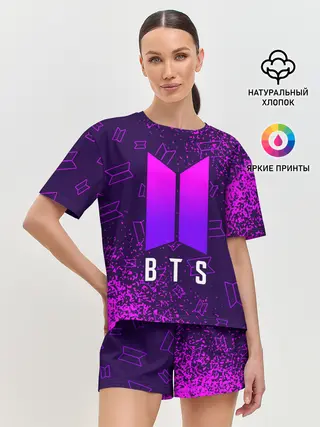 Женская пижама с шортами / BTS / БТС