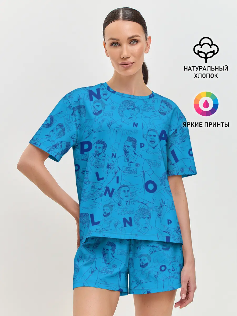 Женская пижама с шортами / Наполи Блю