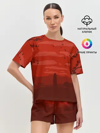 Женская пижама с шортами / Сакура